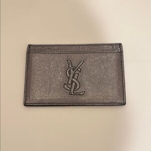 Yves Saint Laurent Gray Key Card Holder Sleek Design